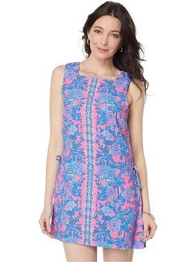 Lilly Pulitzer Donna Square Neck Romper Soleil Pink Palm Paradise print size 8